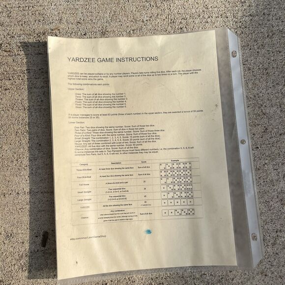 VTG Blue Red Giant Yahtzee Game Wooden Dice Set Yardzee Lawn Beach Deck Outdoor - Picture 4 of 5